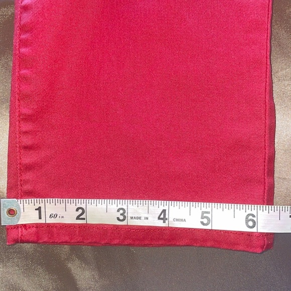 Salt Works Red Coated Denim Jeans Stretch Mid-Rise Classic Style Size 10 - Picture 8 of 12